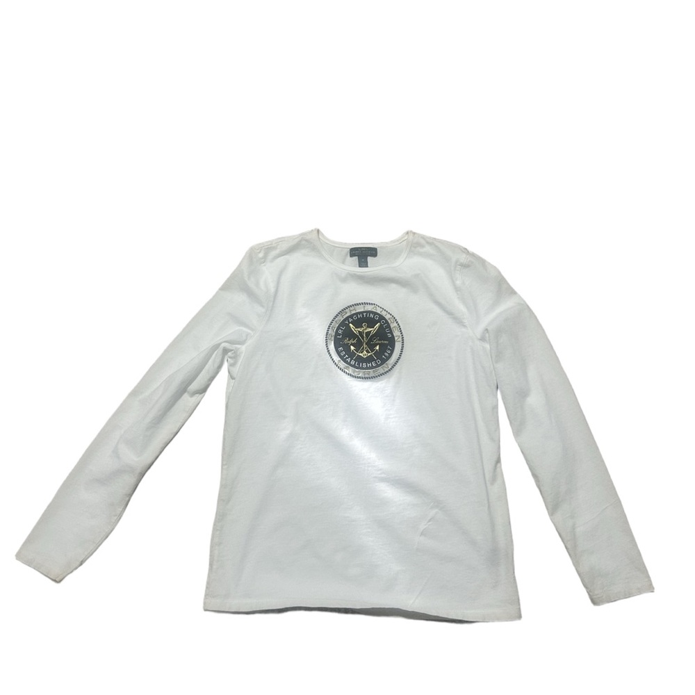 Lauren Jeans Co (LRL) Ralph Lauren Long Sleeve Graphic Tee White Medium